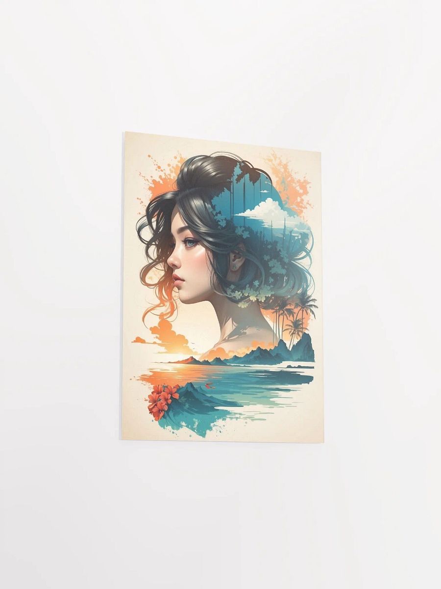 Island Harmony: Double Exposure Elegance