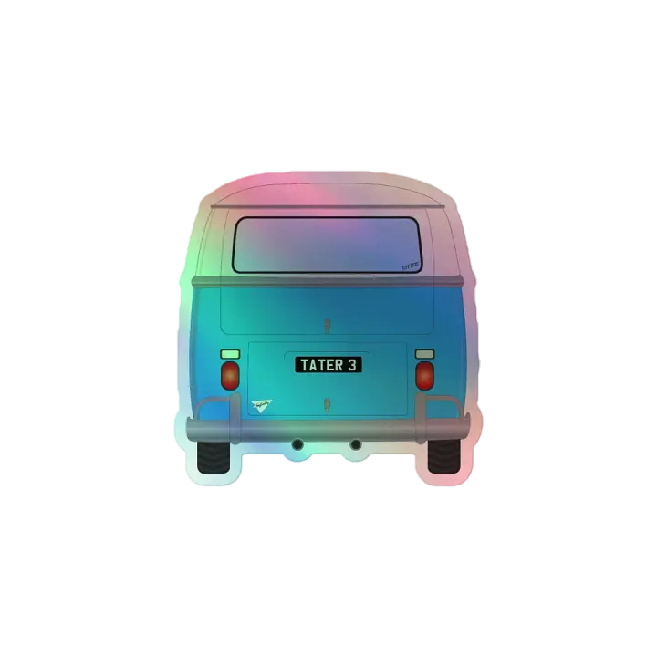 Blue bus Taterwave 3 year holo sticker product image (1)