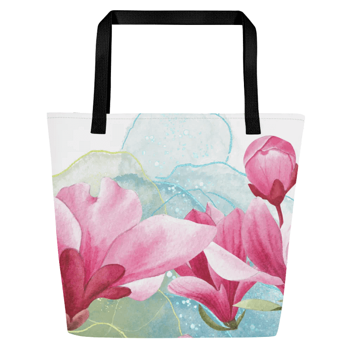 Big printed tote bag with beachy tropical vibe. product image (1)