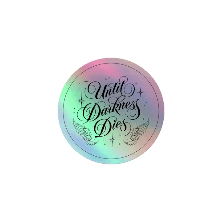 Until Darkness Dies (wings design) Holographic Sticker product image (1)