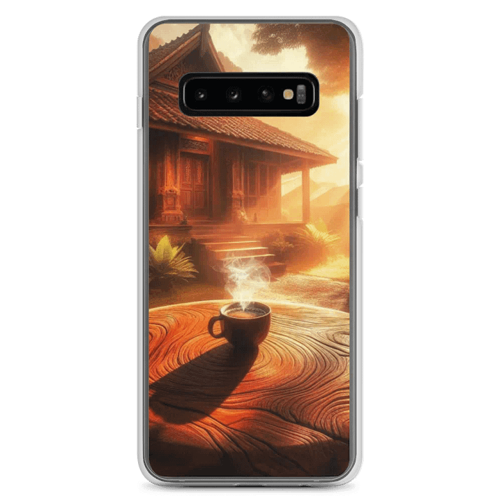 Sunlit Serenity Phone Case | comfortable village for drinking coffee product image (2)