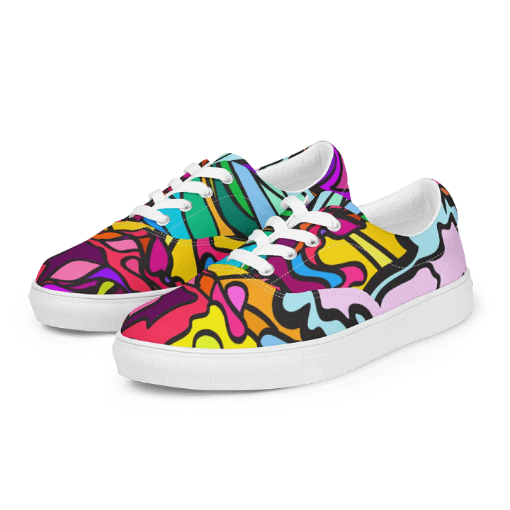 Vibrant Swirl Women's Canvas Shoes - Wave at Sunset product image (2)