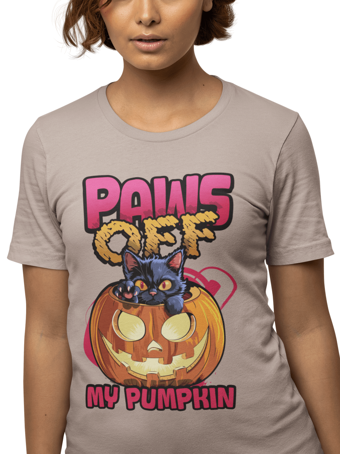 Paws Off My Pumpkin - Funny Black Cat Lover Halloween Shirt product image (2)