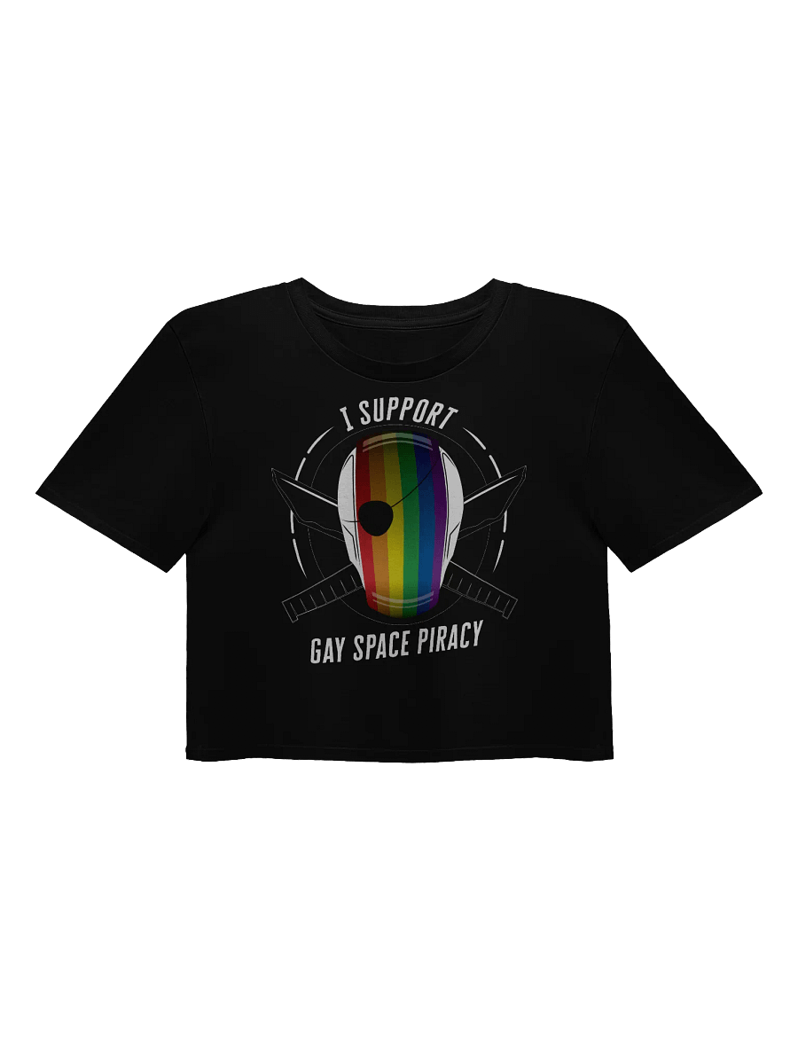 I Support Gay Space Piracy Crop Top (Black) product image (1)