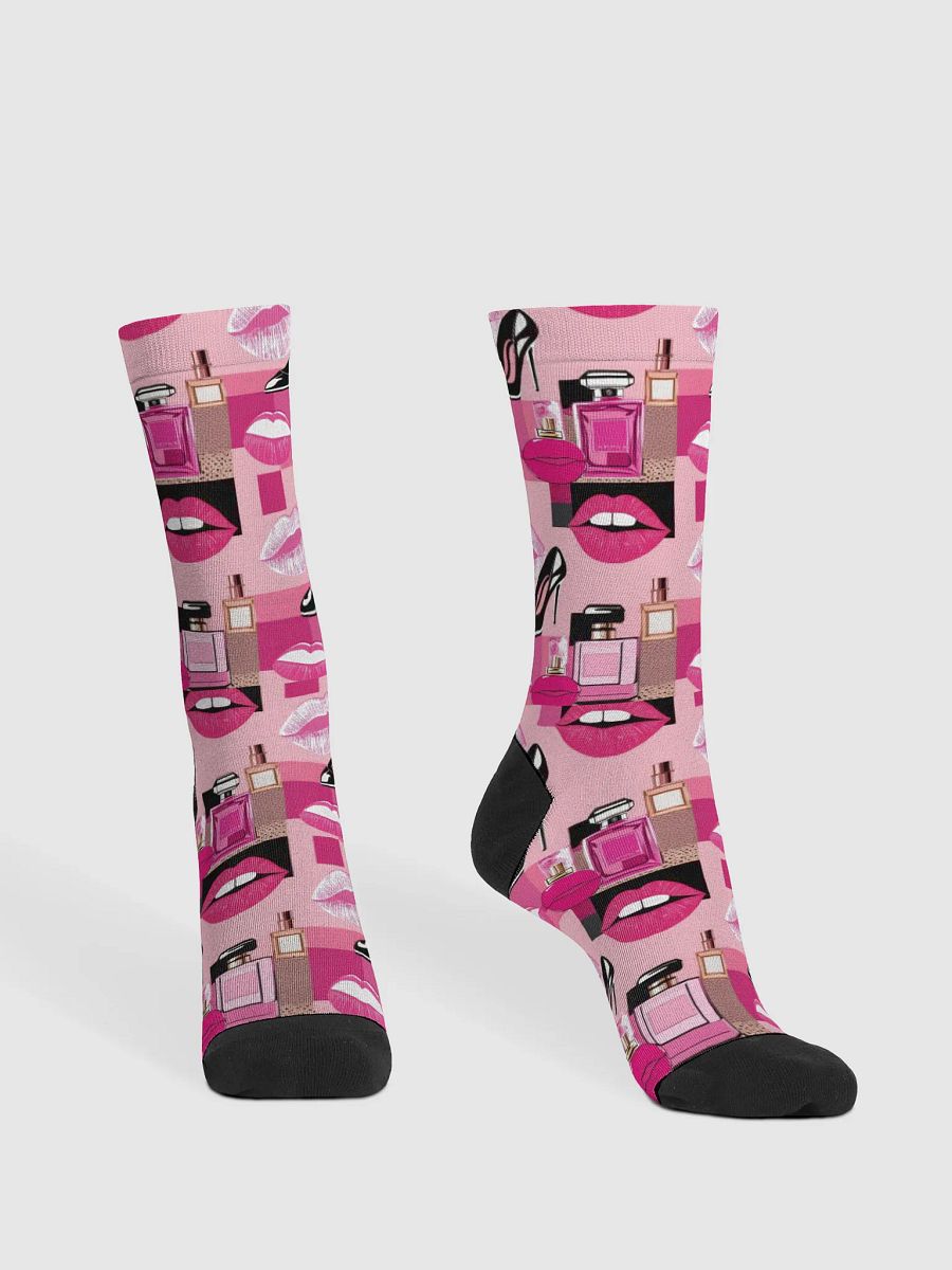 Chic Couture Pink & Black Crew Socks product image (4)