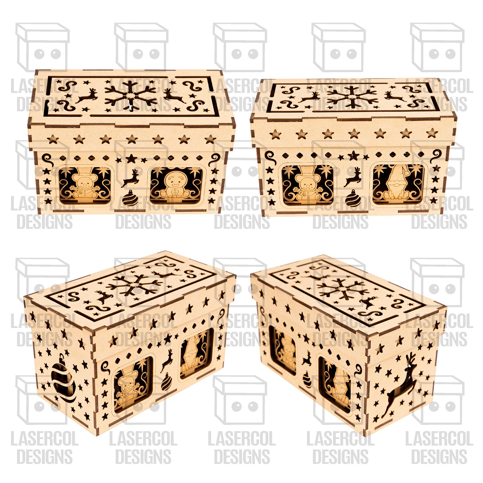 Christmas Ornaments Houses Box Set 2 - Laser Cut Files product image (10)
