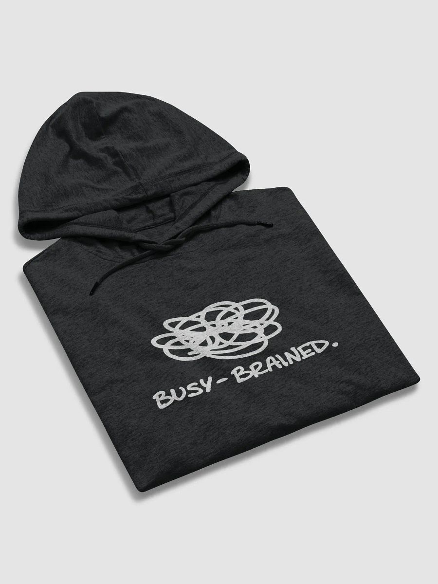 BUSY-BRAINED (white design) printed lightweight hoodie product image (5)