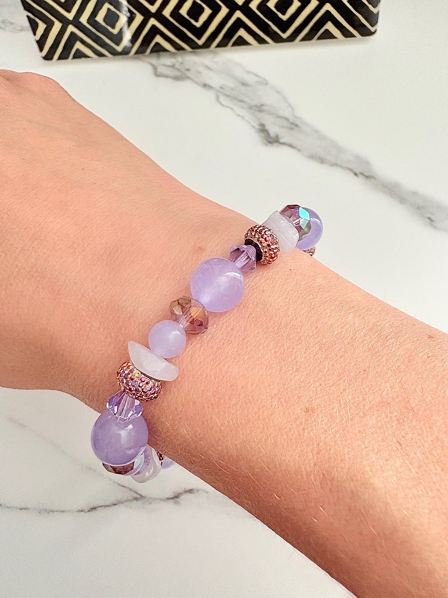 Beaded Stretch Bracelet | Handmade 8" Stretch Bracelet | Coastal Charm Jewelry by Monique Faella Designs™ | MFD-00057 product image (1)