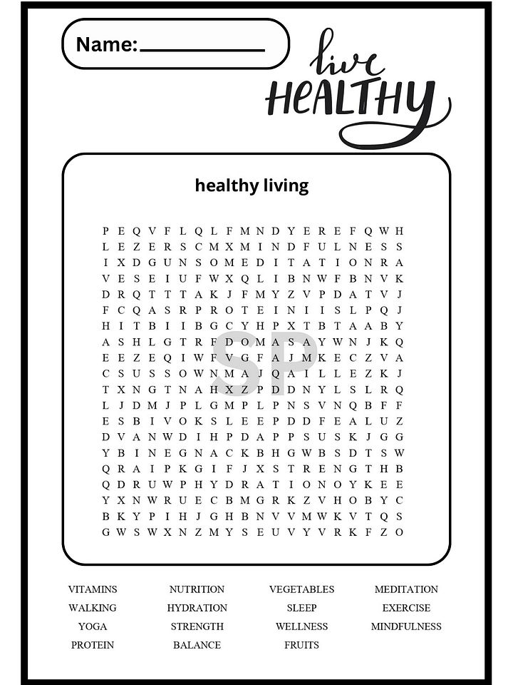 Healthy Living Word Search | Fun Health & Wellness Activity product image (2)