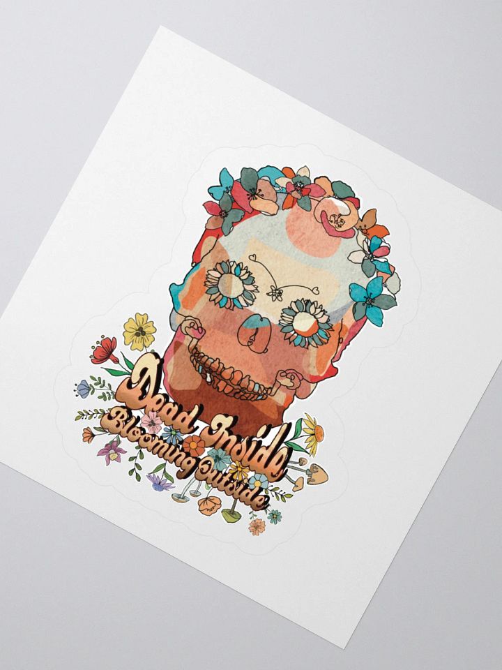 Sugar Skull Sticker - Dead Inside Blooming Outside product image (6)