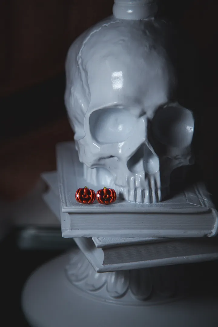Copper Jack'o'lantern Studs product image (1)