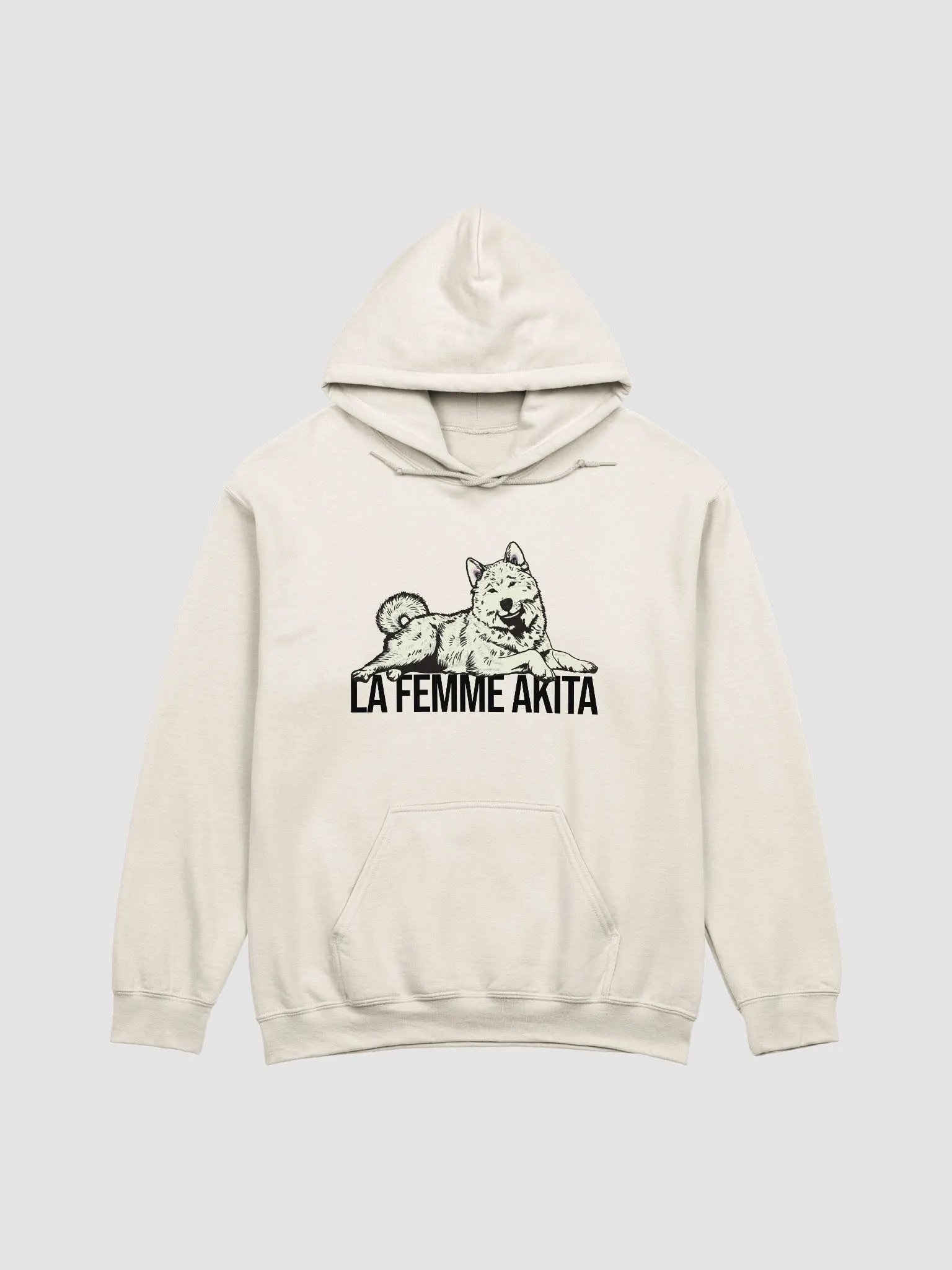 La Femme Akita Hooded Sweatshirt of an Akita Inu (White) | Funny Hoodie for Akita Paw-rents product image (21)