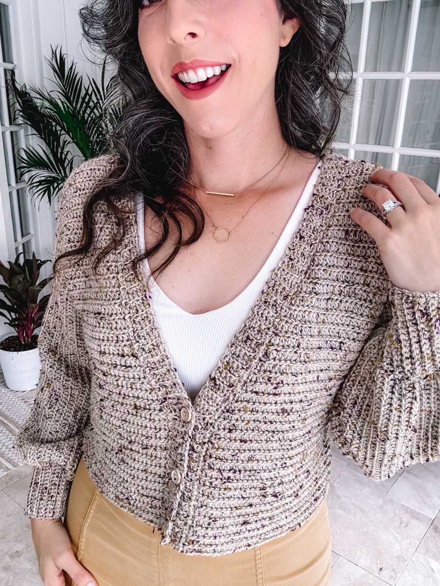 Finch V-Neck Crochet Cardigan Pattern product image (9)