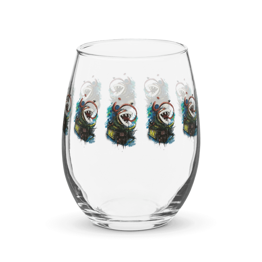 Piranha Plant by StephyJ Stemless Wine Glass product image (4)