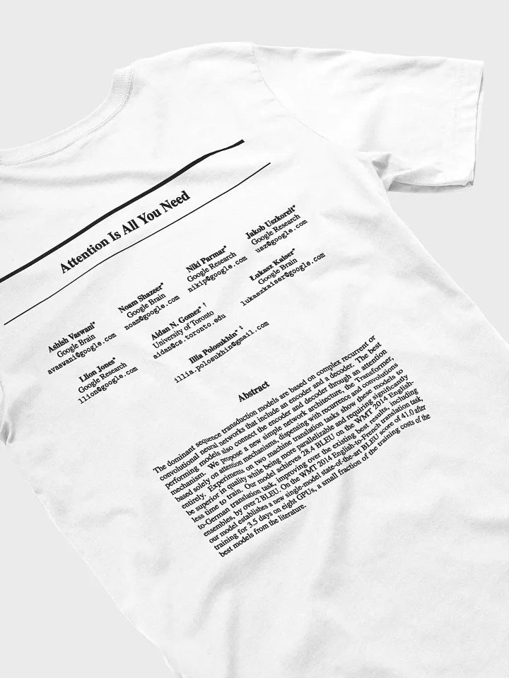 attention is all you need t-shirt (100% cotton) product image (21)