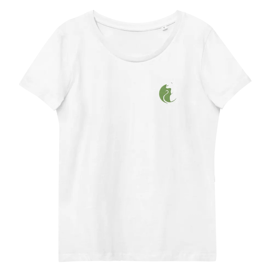 KawaiiKitten Embroidered Organic White Tee! product image (10)