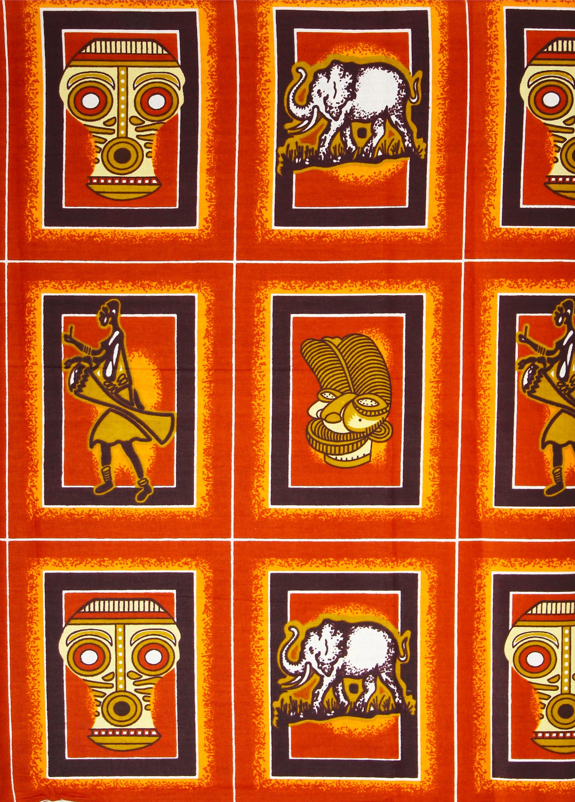 Tessuto Wax Print - Design Maschere ed Animali - cod.596/B product image (1)