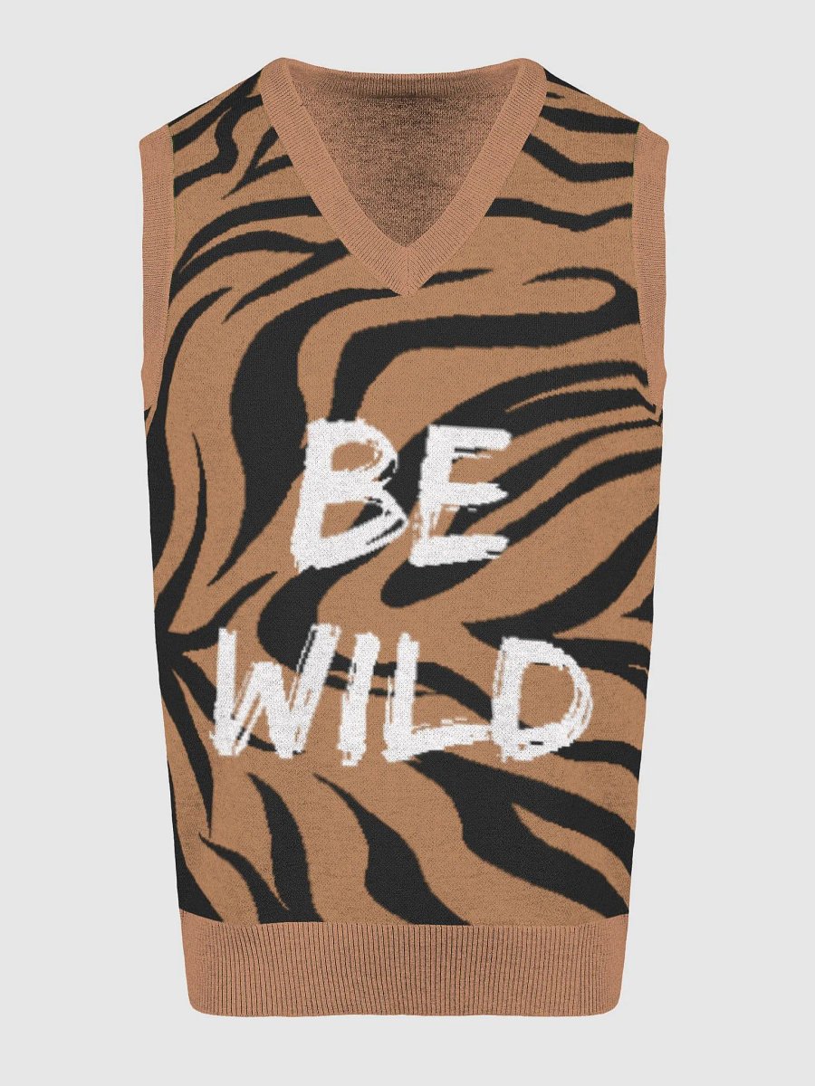 Tiger Stripes "Be Wild" Knit V-Neck Sweater Vest product image (14)