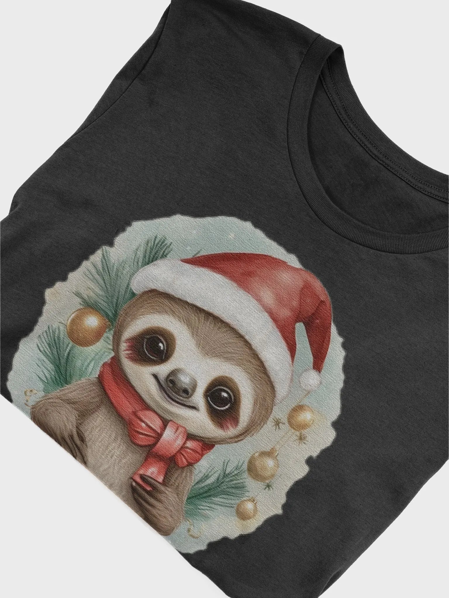 cute little baby sloth wearing a santa hat Supersoft T-Shirt product image (5)
