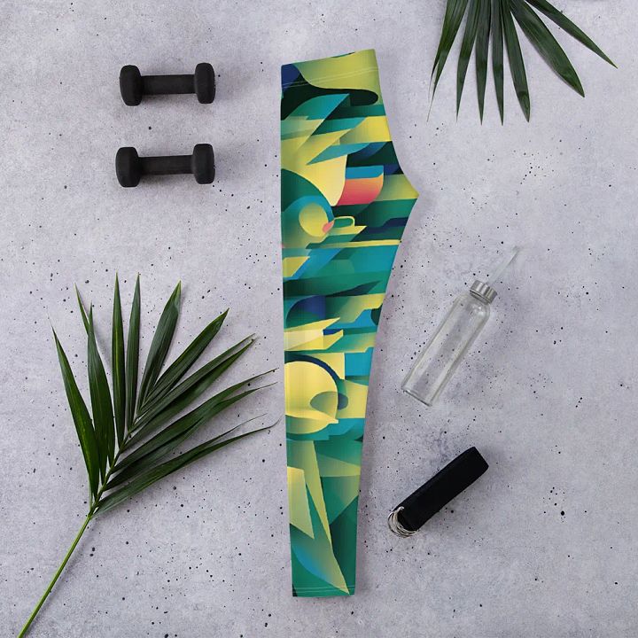 Abstract Lithographic Pattern Design leggings - V8 product image (1)