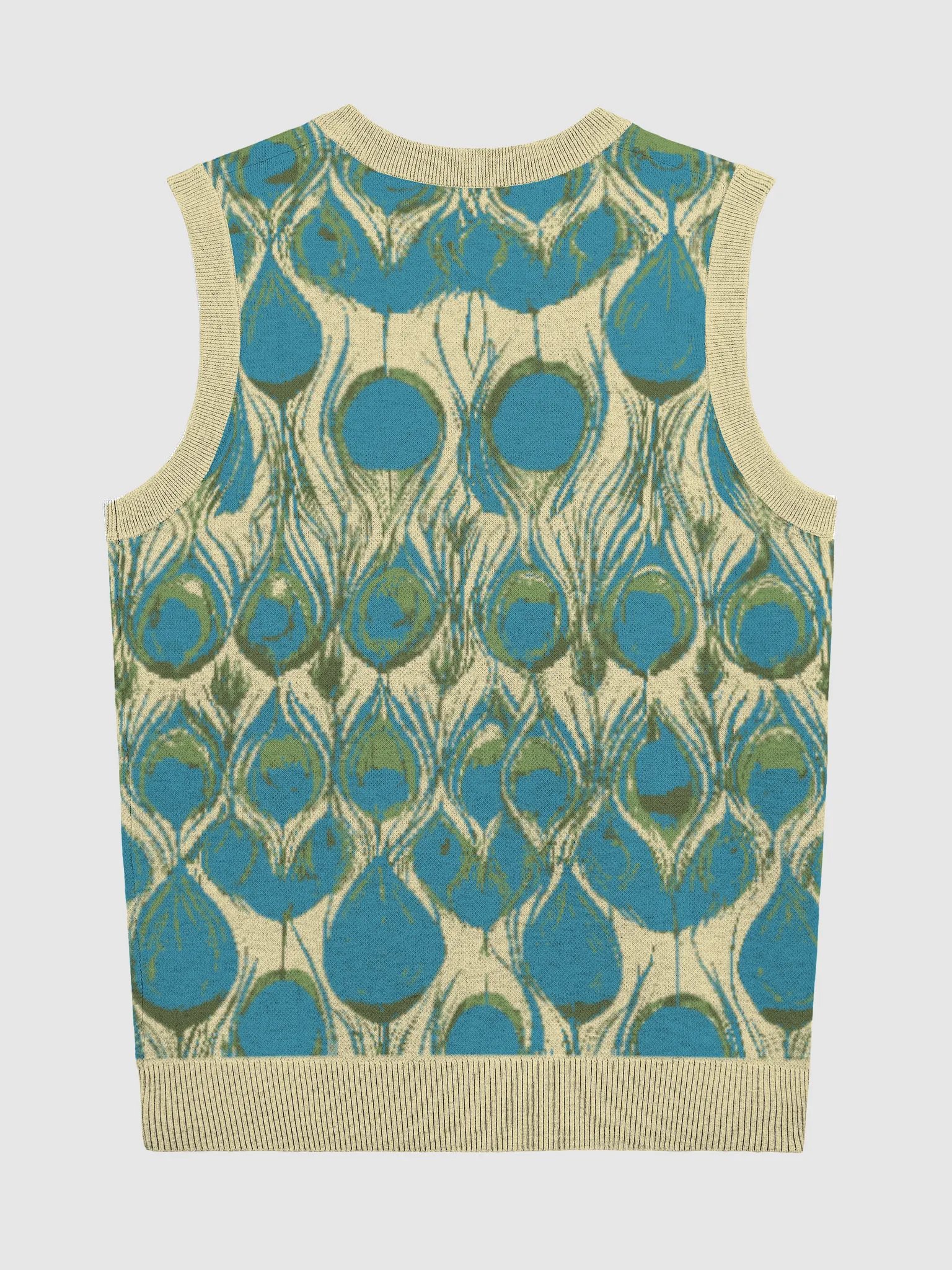 Peacock Feathers Knitted V-Neck Vest (Exclusive) product image (6)