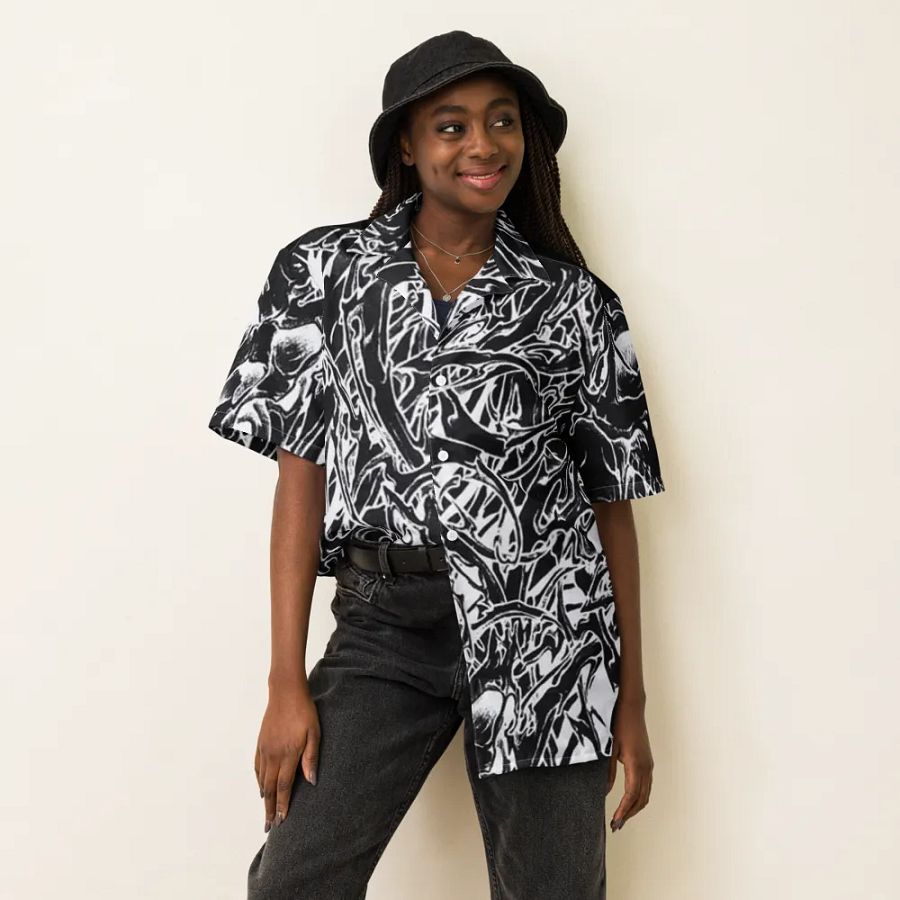 Gothic Tribal Fusion Hawaiian Shirt product image (5)