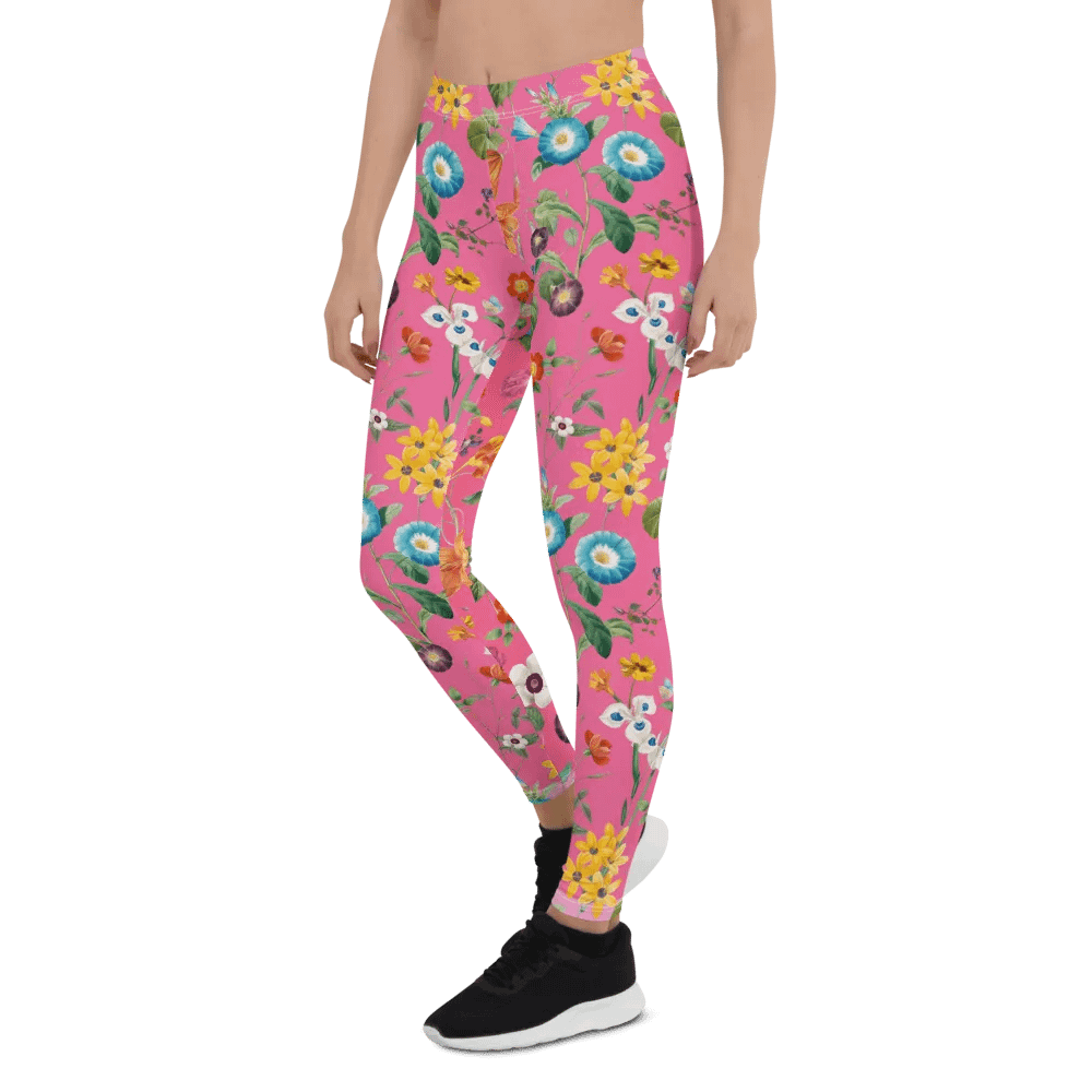 All-Over Pink Floral Printed Leggings product image (5)