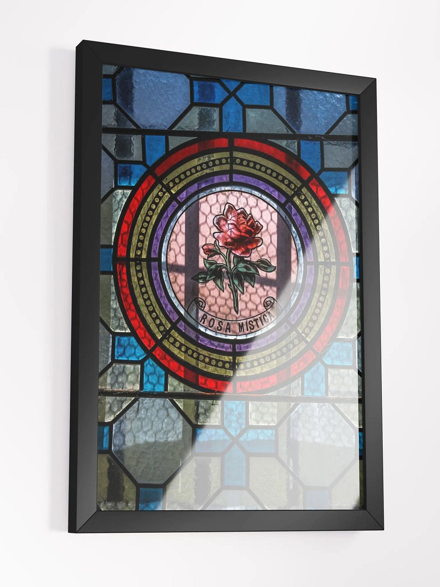 Print Fine Art - Vitrail "Rosa Mystica" – Église Abandonnée des Pyrénées Urbex France product image (5)