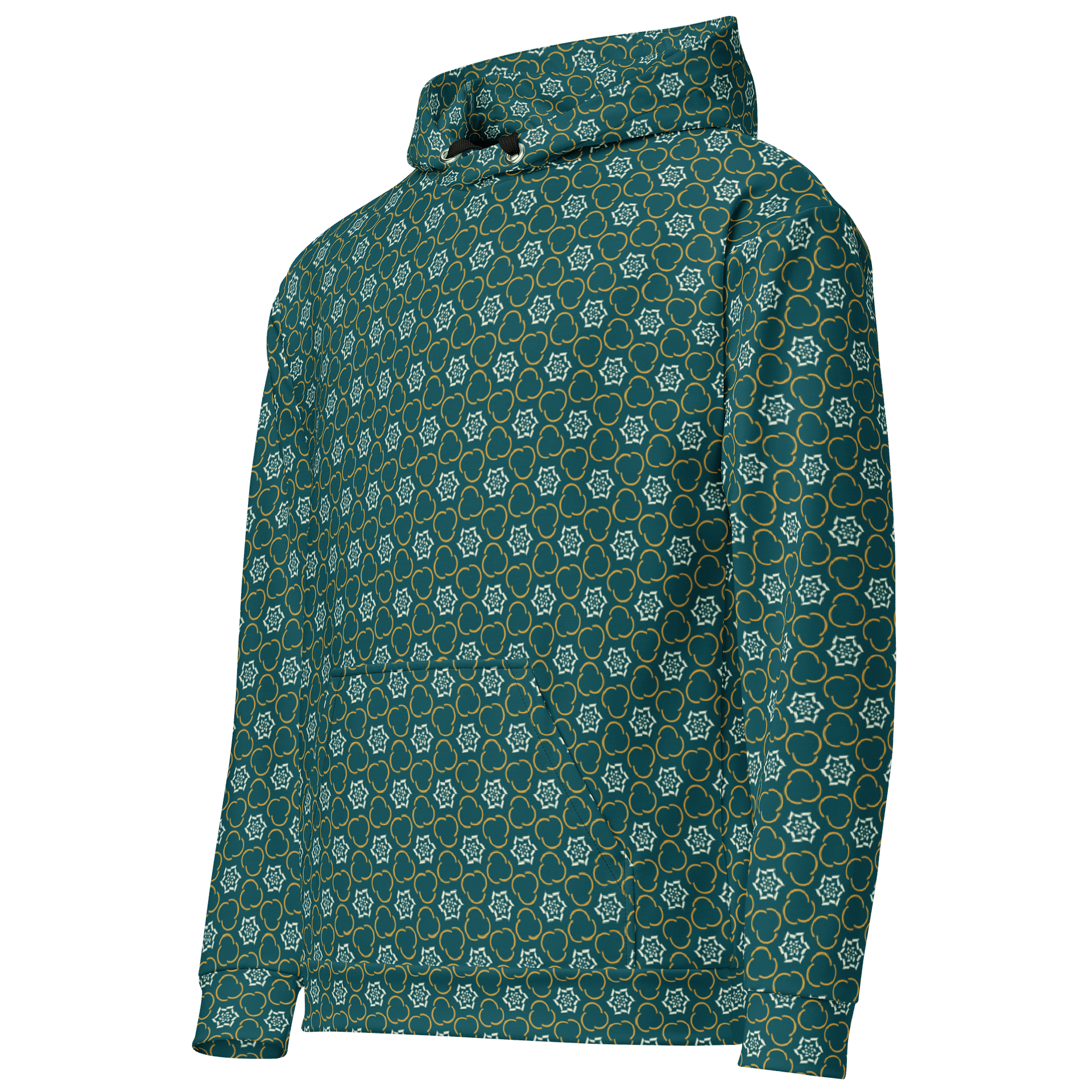 Teal Equinox Geometric Print Hoodie product image (2)