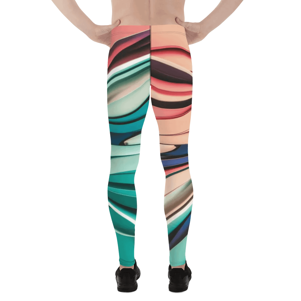 Men's Performance Slim Fit Leggings with Abstract Multicolour Design - TDS Music Exclusive product image (10)