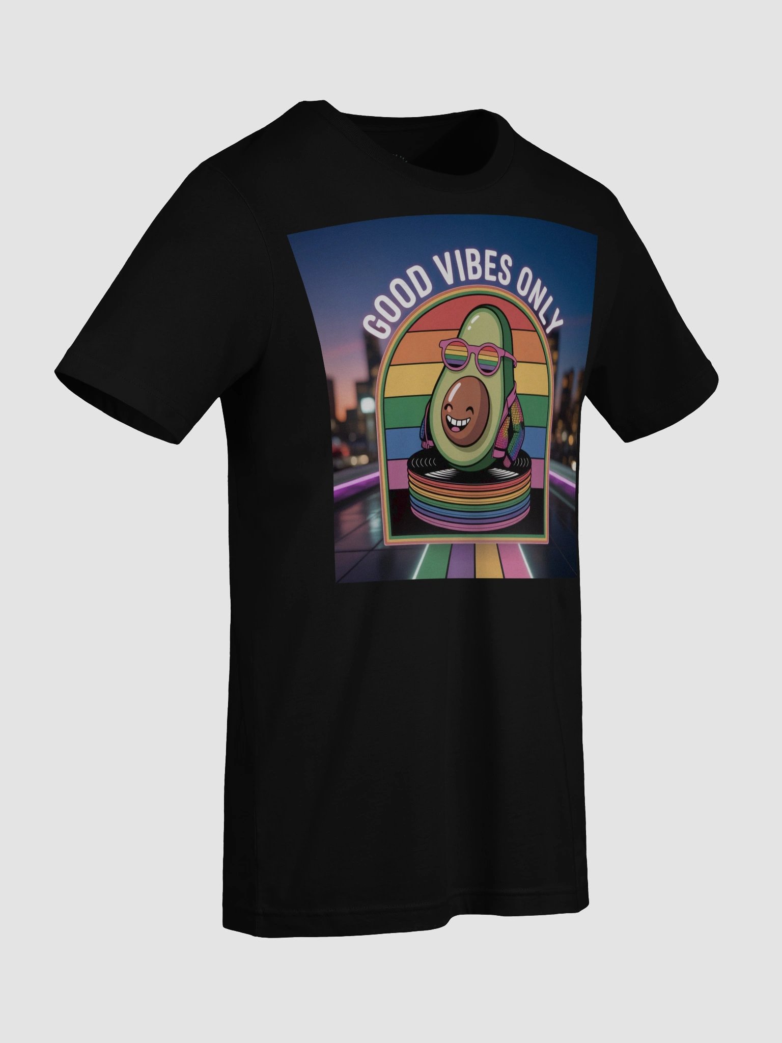 Exclusive 'Good Vibes Only' Avocado Rainbow Unisex T-Shirt - TDS Music product image (98)