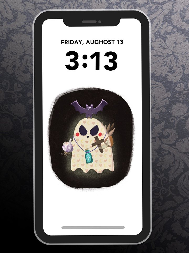 Little Ghost Booffy the Vampire Slayer - Digital Wallpaper for Mobile Phone product image (1)