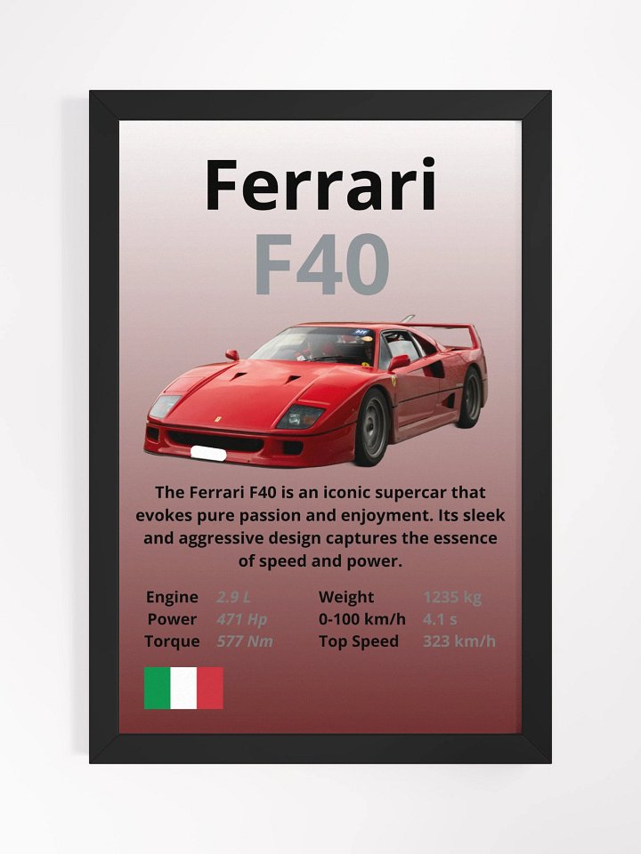 Ferrari F40 Wall Poster product image (1)