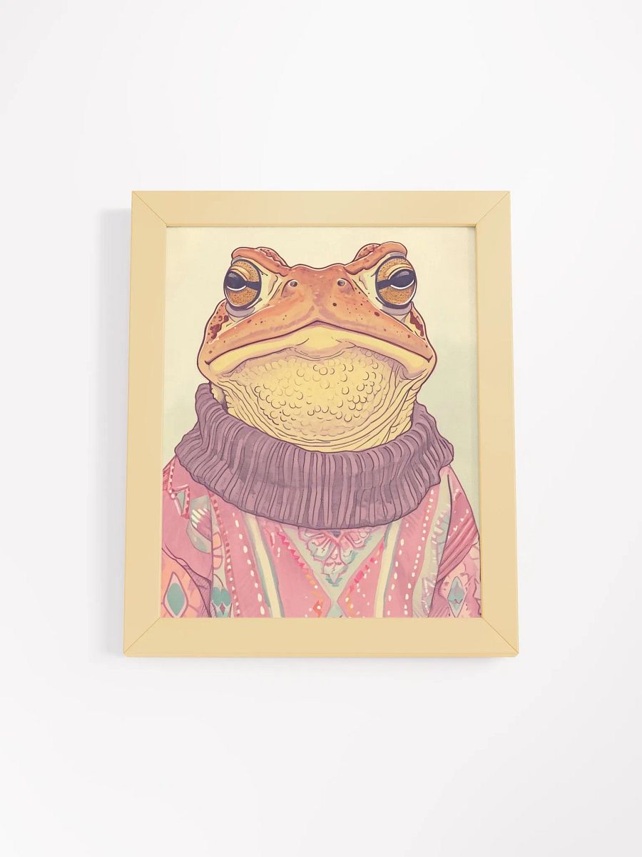 Whimsical Toad in Purple Turtleneck Poster product image (2)