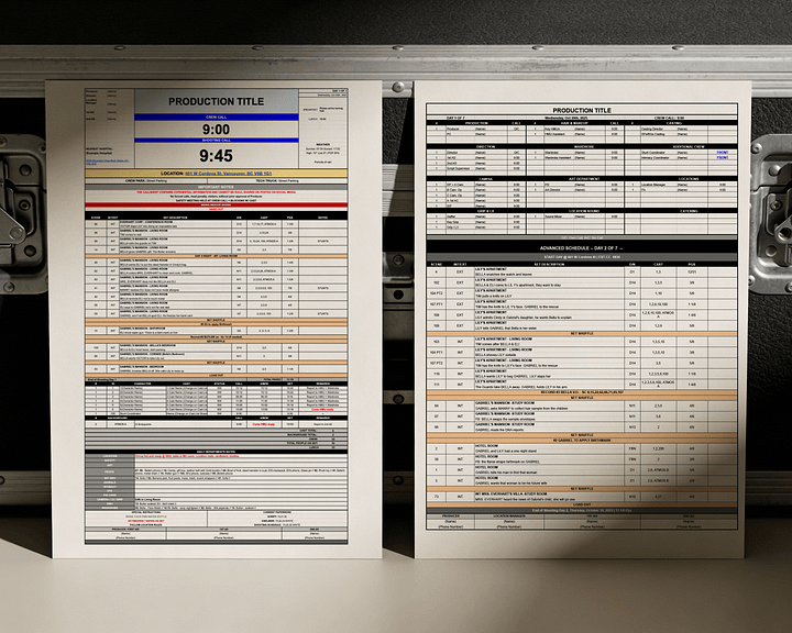 Callsheet Template - Amech Films product image (2)