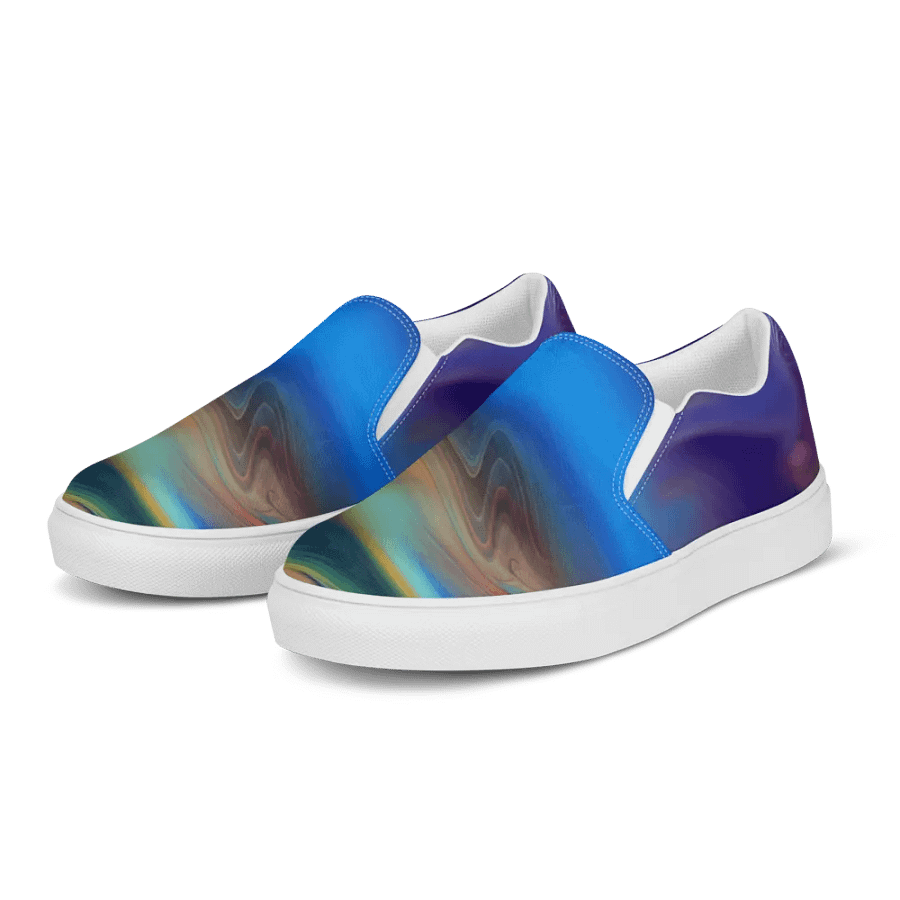 Vibrant Swirl Men's Canvas Slip-On Shoes product image (5)