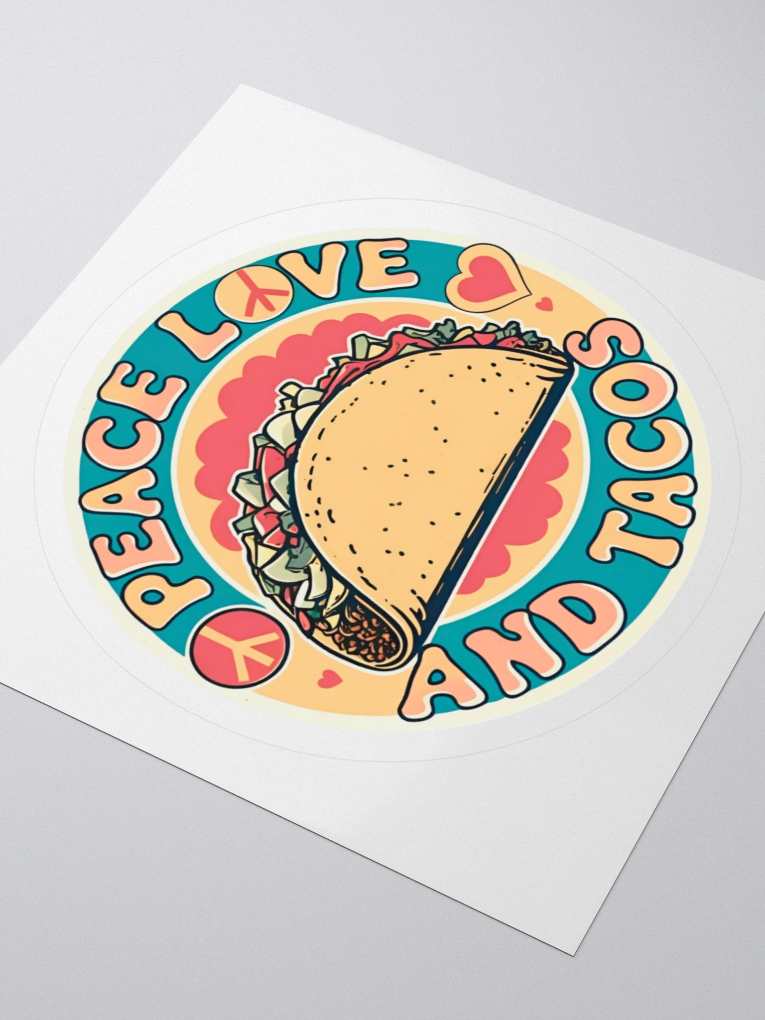 Peace, Love, and Taco Vibes Kiss Cut Sticker product image (9)