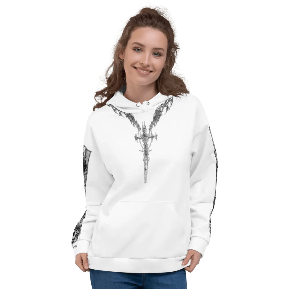 White Crusifix Chain Hoodie product image (8)