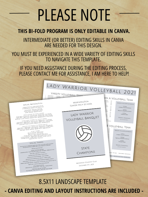 Editable Bi-Fold Program Template product image (4)