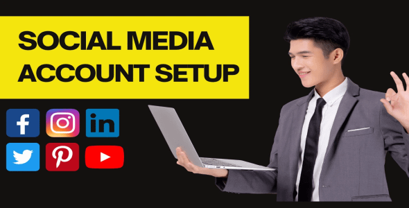 I will Setup and create your facebook, instagram, threads, twitter, tiktok linkedin, pinterest account product image (1)