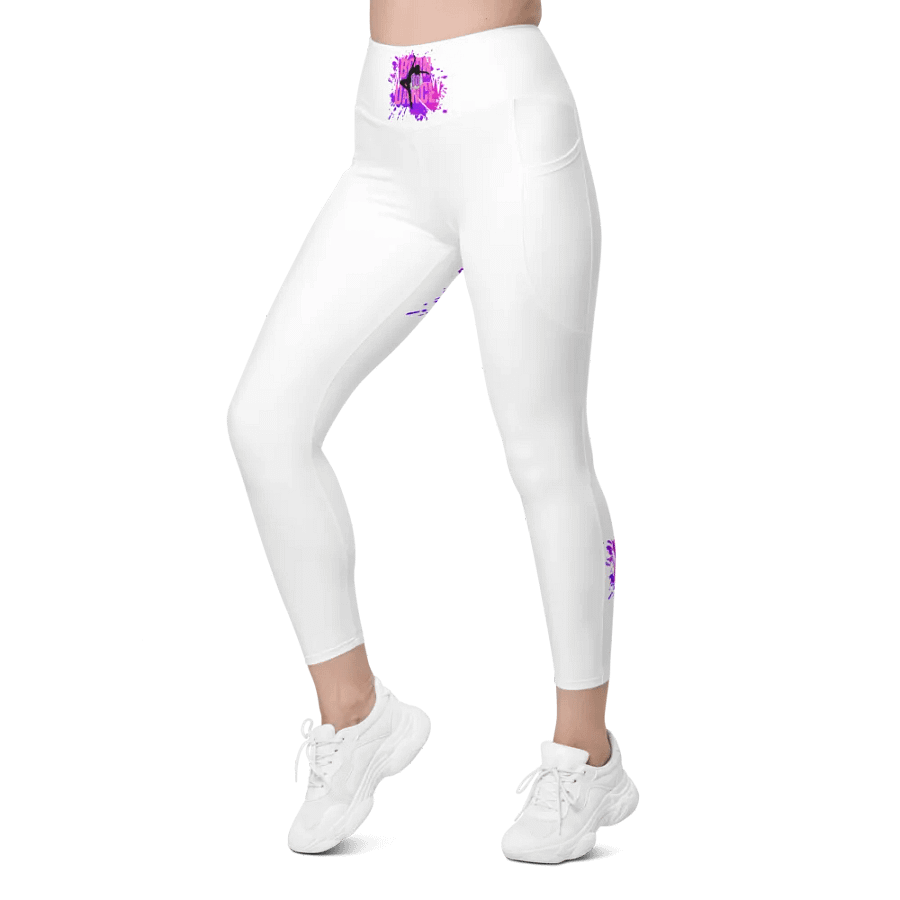 Born to Dance Her Silhouette White with prints Leggings product image (4)