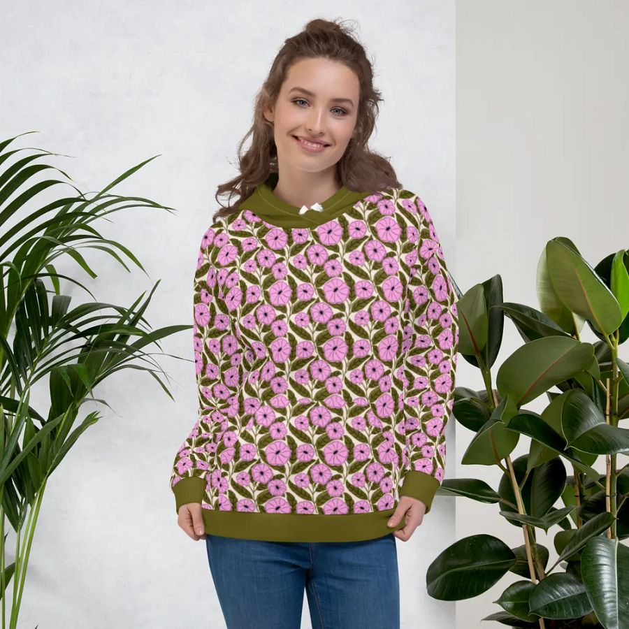 Dipladenia Dreams - Pink and Green - All Over Hoodie product image (5)