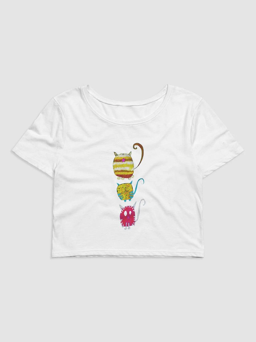 Abstract Vibrant Cats in Three Ladies Cropped Tee product image (4)