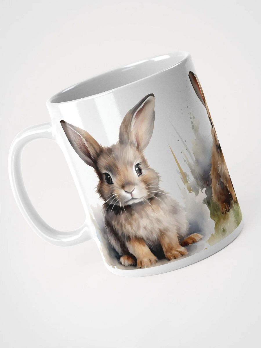 Fluffy Rabbit Trio White Glossy Mug product image (6)