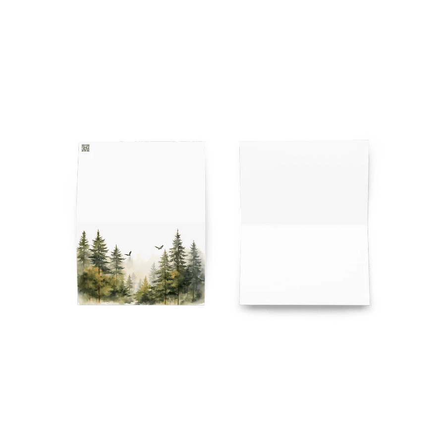 All-Occasion Greeting Card: Flying Birds Over Fir trees product image (3)