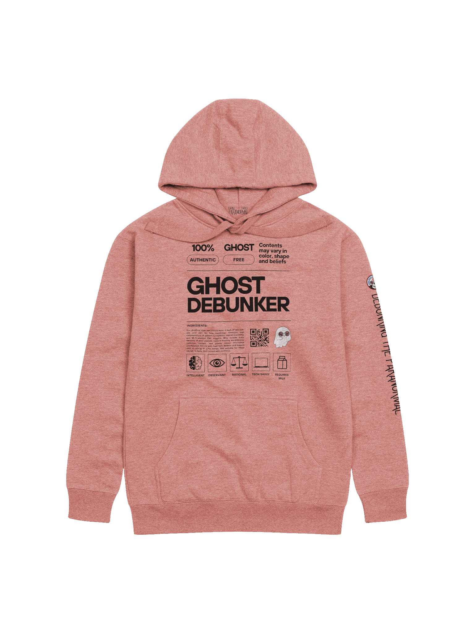 Ghost Debunker Hoodie - Product Label Light Color Edition product image (1)