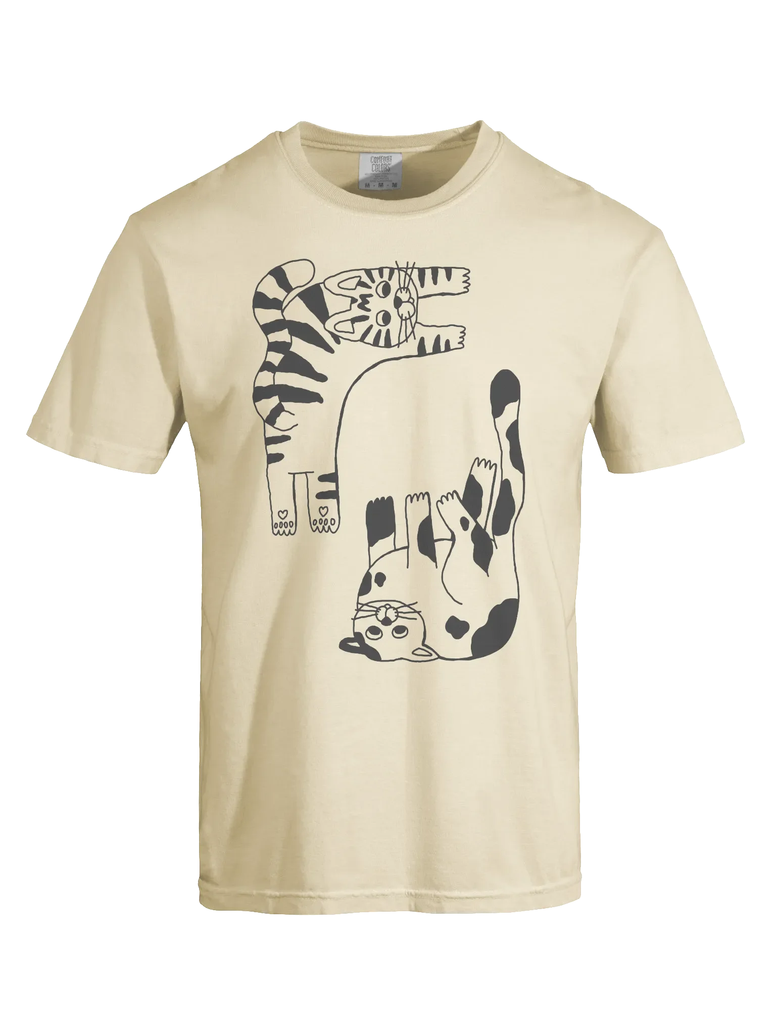 Playful Cat Stretch Tee - Relaxed Fit Heavyweight Unisex Cotton T-Shirt product image (1)