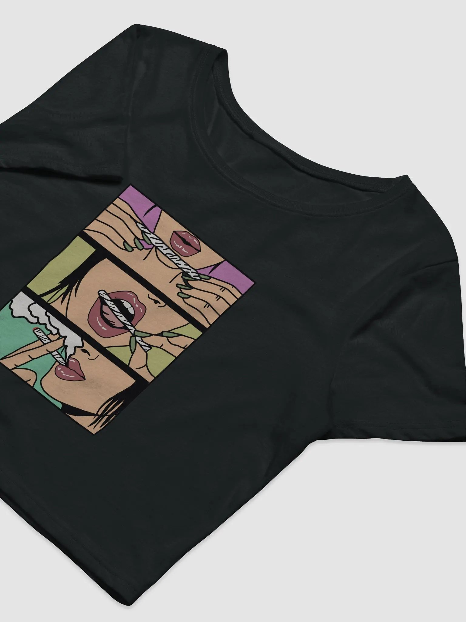 Pop Art Smoking Sequence Crop Tee product image (9)