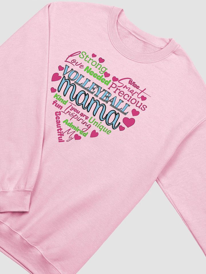 Heart Volleyball Mama Words Crewneck Sweatshirt product image (10)