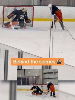Wait for Z 🤣 Behind the scenes of Zelly vs Beer league goalie. The last clip 🥹 . . . #fyp #anahiemducks #nhl #hockey #beerleague #goalie #trevorzegras #zegras #olenzellweger #zellweger #zelly 